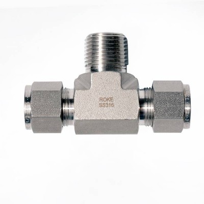 Ss316 Stainless Steel Double Ferrules Male Branch Tees Tube Fittings